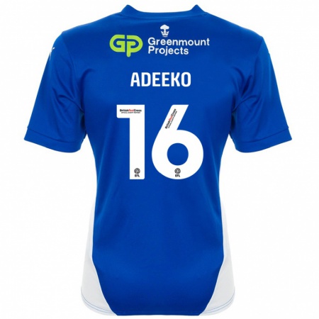 Kandiny Gyermek Baba Adeeko #16 Kék Fehér Hazai Jersey 2024/25 Mez Póló Ing