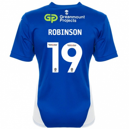 Kandiny Gyermek Luke Robinson #19 Kék Fehér Hazai Jersey 2024/25 Mez Póló Ing