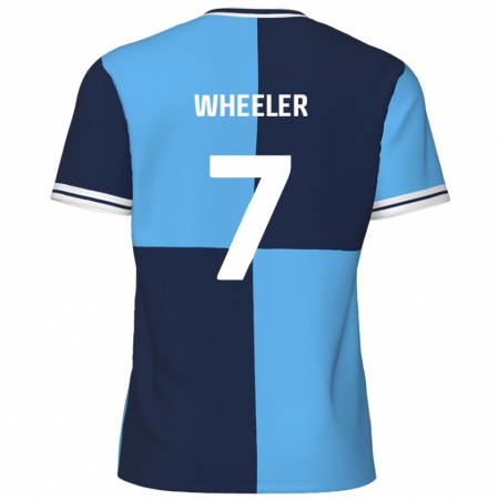 Kandiny Gyermek David Wheeler #7 Égszínkék Sötétkék Hazai Jersey 2024/25 Mez Póló Ing