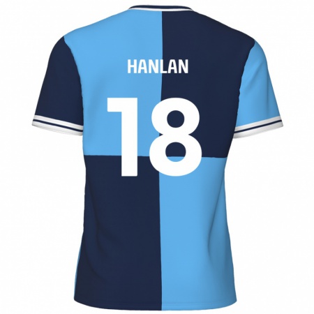 Kandiny Gyermek Brandon Hanlan #18 Égszínkék Sötétkék Hazai Jersey 2024/25 Mez Póló Ing