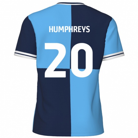 Kandiny Gyermek Cameron Humphreys #20 Égszínkék Sötétkék Hazai Jersey 2024/25 Mez Póló Ing