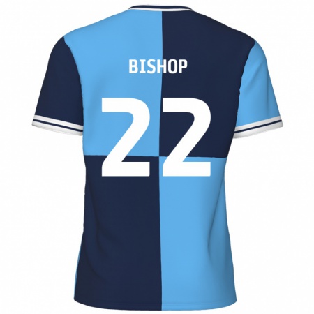 Kandiny Gyermek Nathan Bishop #22 Égszínkék Sötétkék Hazai Jersey 2024/25 Mez Póló Ing