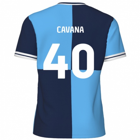 Kandiny Gyermek Max Cavana #40 Égszínkék Sötétkék Hazai Jersey 2024/25 Mez Póló Ing