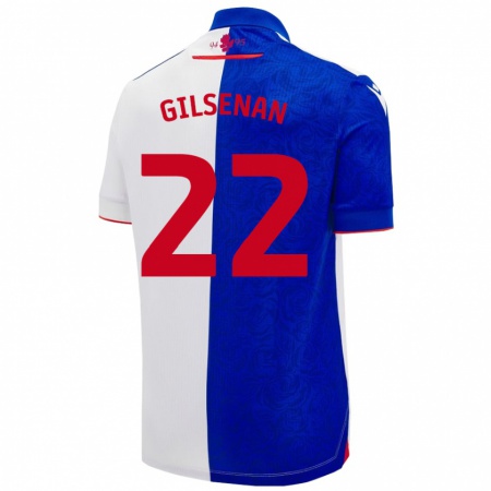 Kandiny Gyermek Zak Gilsenan #22 Égszínkék Fehér Hazai Jersey 2024/25 Mez Póló Ing