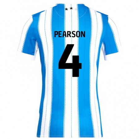 Kandiny Gyermek Matty Pearson #4 Kék Fehér Hazai Jersey 2024/25 Mez Póló Ing