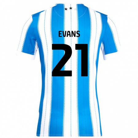 Kandiny Gyermek Antony Evans #21 Kék Fehér Hazai Jersey 2024/25 Mez Póló Ing