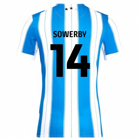 Kandiny Gyermek Lucy Sowerby #14 Kék Fehér Hazai Jersey 2024/25 Mez Póló Ing