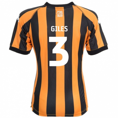 Kandiny Gyermek Ryan Giles #3 Fekete Borostyán Hazai Jersey 2024/25 Mez Póló Ing