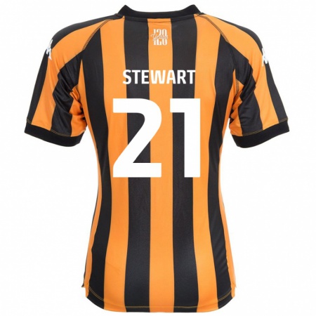 Kandiny Gyermek Alice Stewart #21 Fekete Borostyán Hazai Jersey 2024/25 Mez Póló Ing