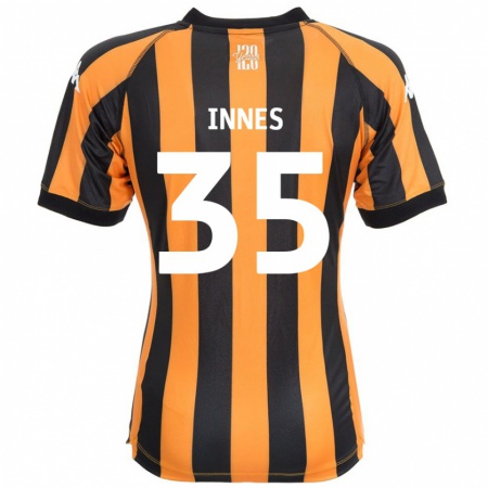 Kandiny Gyermek Emma Innes #35 Fekete Borostyán Hazai Jersey 2024/25 Mez Póló Ing