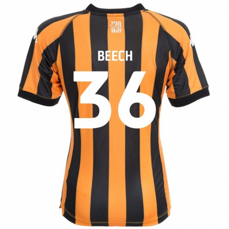 Kandiny Gyermek Amy Beech #36 Fekete Borostyán Hazai Jersey 2024/25 Mez Póló Ing