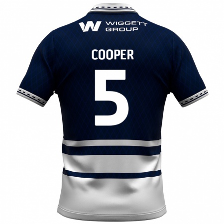 Kandiny Gyermek Jake Cooper #5 Sötétkék Fehér Hazai Jersey 2024/25 Mez Póló Ing