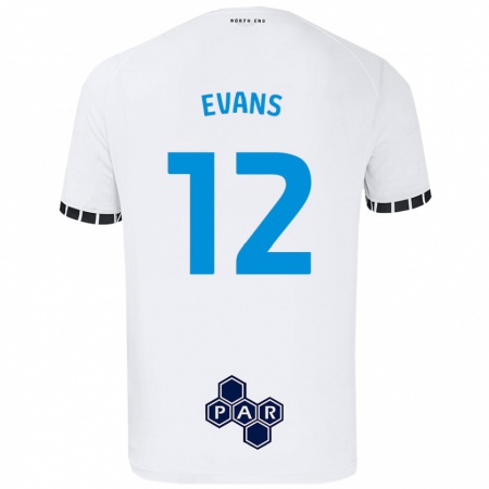 Kandiny Gyermek Ched Evans #12 Fehér Hazai Jersey 2024/25 Mez Póló Ing