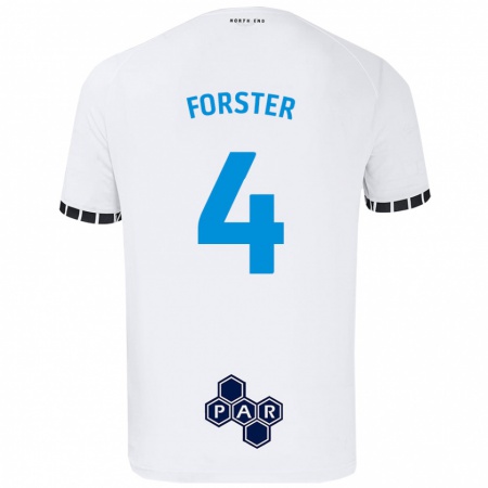 Kandiny Gyermek Hannah Forster #4 Fehér Hazai Jersey 2024/25 Mez Póló Ing