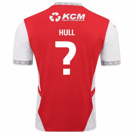 Kandiny Gyermek Jake Hull #0 Piros Fehér Hazai Jersey 2024/25 Mez Póló Ing