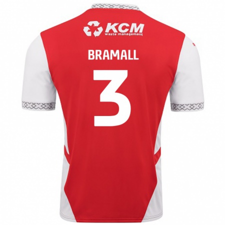 Kandiny Gyermek Cohen Bramall #3 Piros Fehér Hazai Jersey 2024/25 Mez Póló Ing