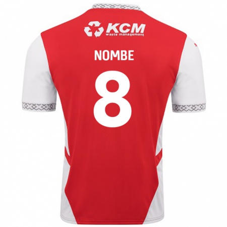 Kandiny Gyermek Sam Nombe #8 Piros Fehér Hazai Jersey 2024/25 Mez Póló Ing