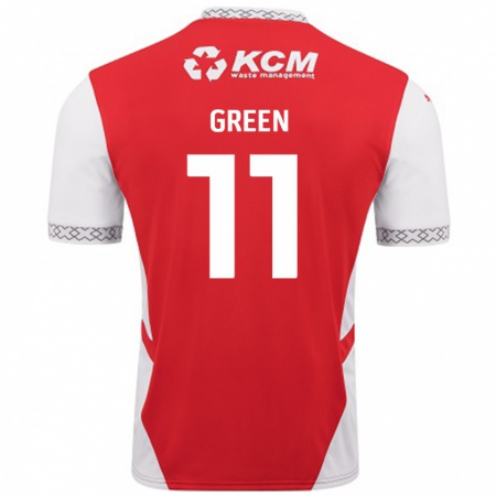 Kandiny Gyermek Andre Green #11 Piros Fehér Hazai Jersey 2024/25 Mez Póló Ing