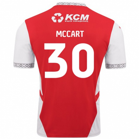 Kandiny Gyermek Jamie Mccart #30 Piros Fehér Hazai Jersey 2024/25 Mez Póló Ing