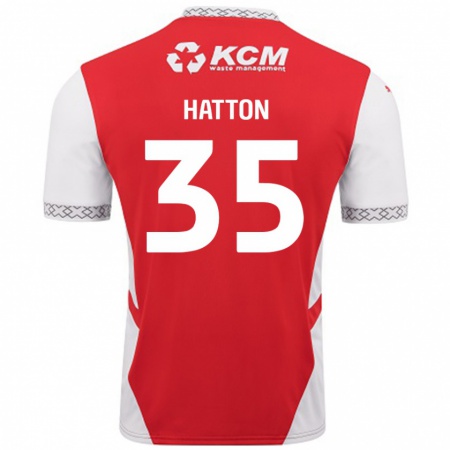 Kandiny Gyermek Ben Hatton #35 Piros Fehér Hazai Jersey 2024/25 Mez Póló Ing