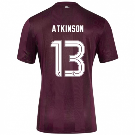 Kandiny Gyermek Nathaniel Atkinson #13 Burgundia Hazai Jersey 2024/25 Mez Póló Ing