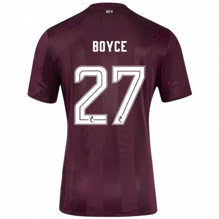 Kandiny Gyermek Liam Boyce #27 Burgundia Hazai Jersey 2024/25 Mez Póló Ing