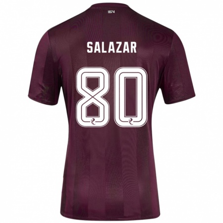 Kandiny Gyermek Andrés Salazar #80 Burgundia Hazai Jersey 2024/25 Mez Póló Ing