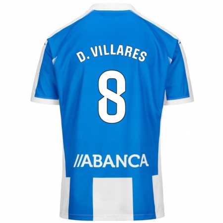 Kandiny Gyermek Diego Villares #8 Kék Fehér Hazai Jersey 2024/25 Mez Póló Ing