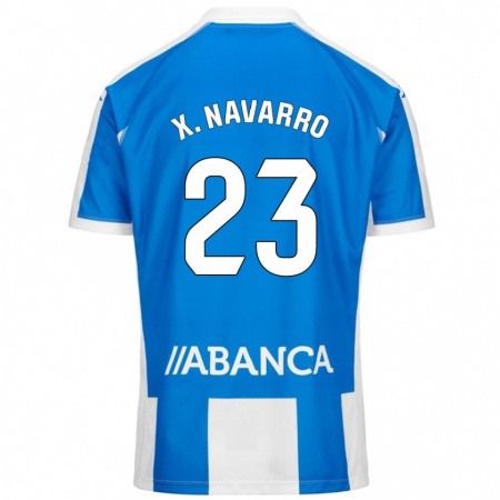 Kandiny Gyermek Ximo Navarro #23 Kék Fehér Hazai Jersey 2024/25 Mez Póló Ing