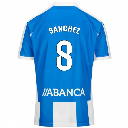 Kandiny Gyermek Carlota Sánchez #8 Kék Fehér Hazai Jersey 2024/25 Mez Póló Ing