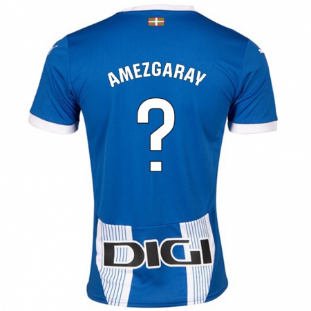 Kandiny Gyermek Ander Amezgaray #0 Kék Hazai Jersey 2024/25 Mez Póló Ing