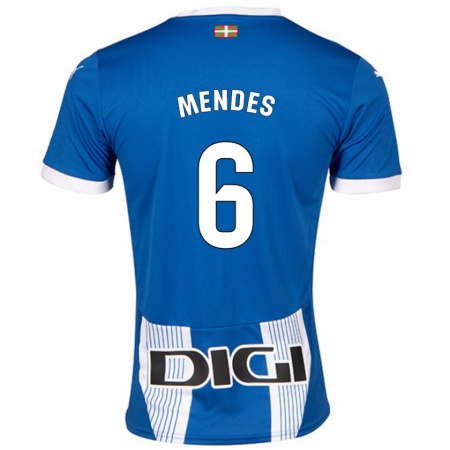 Kandiny Gyermek Tomás Mendes #6 Kék Hazai Jersey 2024/25 Mez Póló Ing