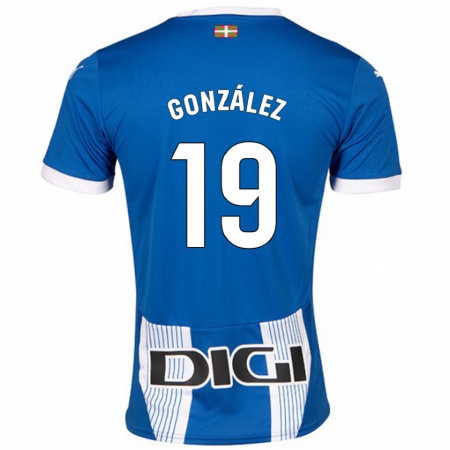 Kandiny Gyermek Aimar González #19 Kék Hazai Jersey 2024/25 Mez Póló Ing