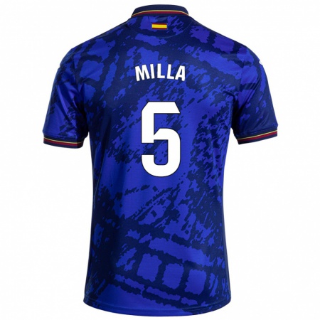 Kandiny Gyermek Luis Milla #5 Sötétebb Kék Hazai Jersey 2024/25 Mez Póló Ing