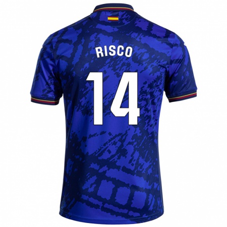 Kandiny Gyermek Alberto Risco #14 Sötétebb Kék Hazai Jersey 2024/25 Mez Póló Ing