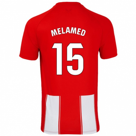 Kandiny Gyermek Nico Melamed #15 Piros Fehér Hazai Jersey 2024/25 Mez Póló Ing