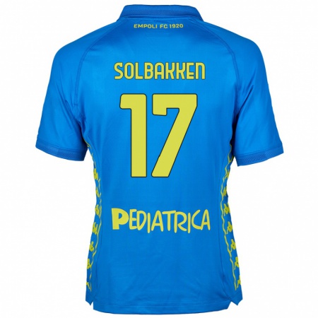 Kandiny Gyermek Ola Solbakken #17 Kék Hazai Jersey 2024/25 Mez Póló Ing