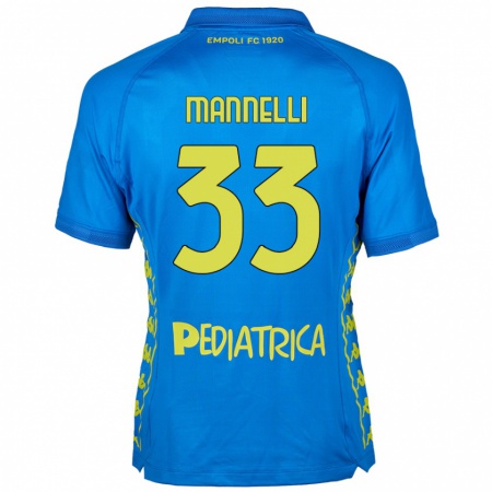 Kandiny Gyermek Matteo Mannelli #33 Kék Hazai Jersey 2024/25 Mez Póló Ing