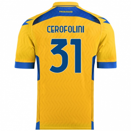 Kandiny Gyermek Michele Cerofolini #31 Sárga Hazai Jersey 2024/25 Mez Póló Ing