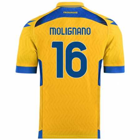 Kandiny Gyermek Gaetano Molignano #16 Sárga Hazai Jersey 2024/25 Mez Póló Ing