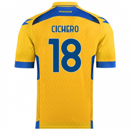 Kandiny Gyermek Alejandro Cichero #18 Sárga Hazai Jersey 2024/25 Mez Póló Ing