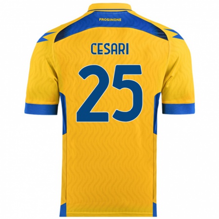 Kandiny Gyermek Nicolò Cesari #25 Sárga Hazai Jersey 2024/25 Mez Póló Ing