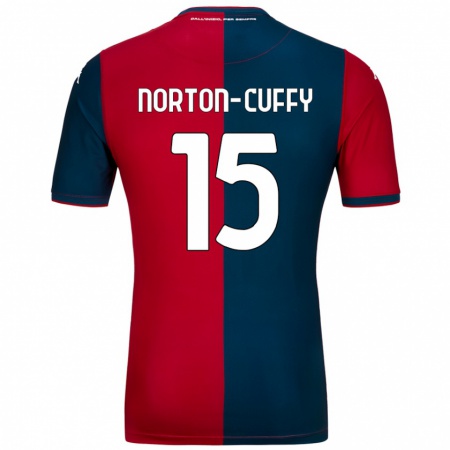 Kandiny Gyermek Brooke Norton-Cuffy #15 Piros Sötétkék Hazai Jersey 2024/25 Mez Póló Ing