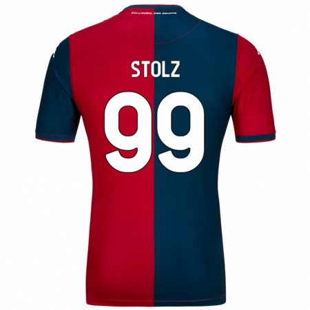 Kandiny Gyermek Franz Stolz #99 Piros Sötétkék Hazai Jersey 2024/25 Mez Póló Ing