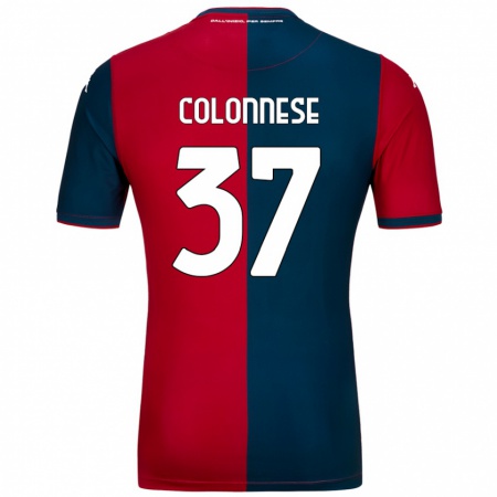 Kandiny Gyermek Lorenzo Colonnese #37 Piros Sötétkék Hazai Jersey 2024/25 Mez Póló Ing