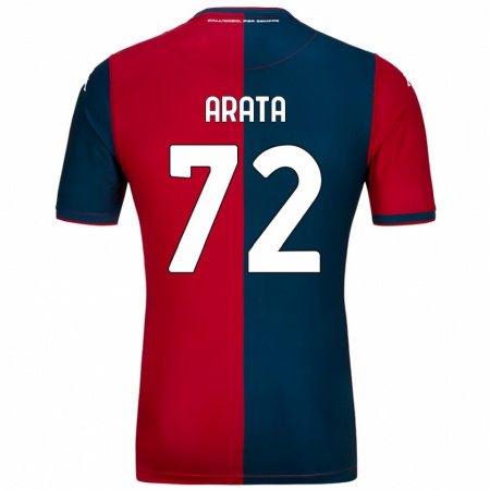 Kandiny Gyermek Stefano Arata #72 Piros Sötétkék Hazai Jersey 2024/25 Mez Póló Ing