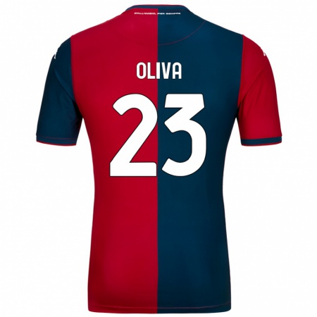 Kandiny Gyermek Eleonora Oliva #23 Piros Sötétkék Hazai Jersey 2024/25 Mez Póló Ing