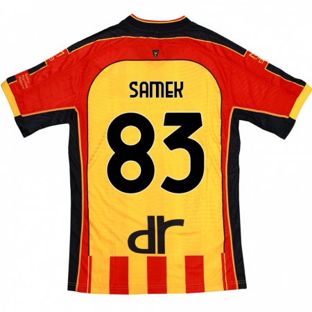 Kandiny Gyermek Daniel Samek #83 Sárga Piros Hazai Jersey 2024/25 Mez Póló Ing