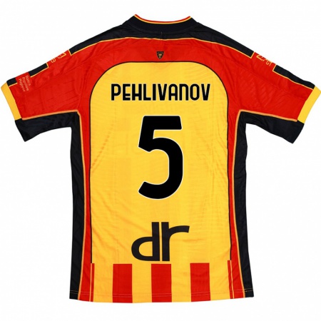 Kandiny Gyermek Cristian Pehlivanov #5 Sárga Piros Hazai Jersey 2024/25 Mez Póló Ing