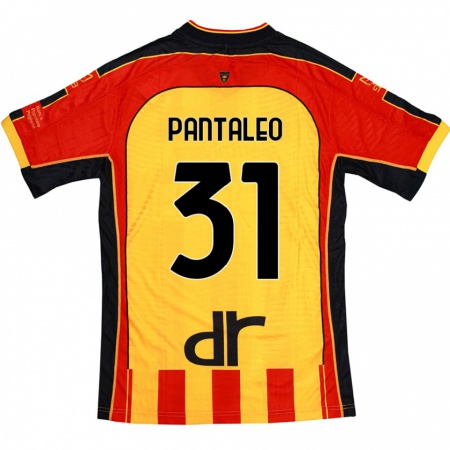 Kandiny Gyermek Dario Pantaleo #31 Sárga Piros Hazai Jersey 2024/25 Mez Póló Ing